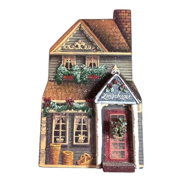 Hand-Painted Wood Longaberger Dresden House Wall Decor Gail Bill Duke 91 Signed - Picture 1 of 6